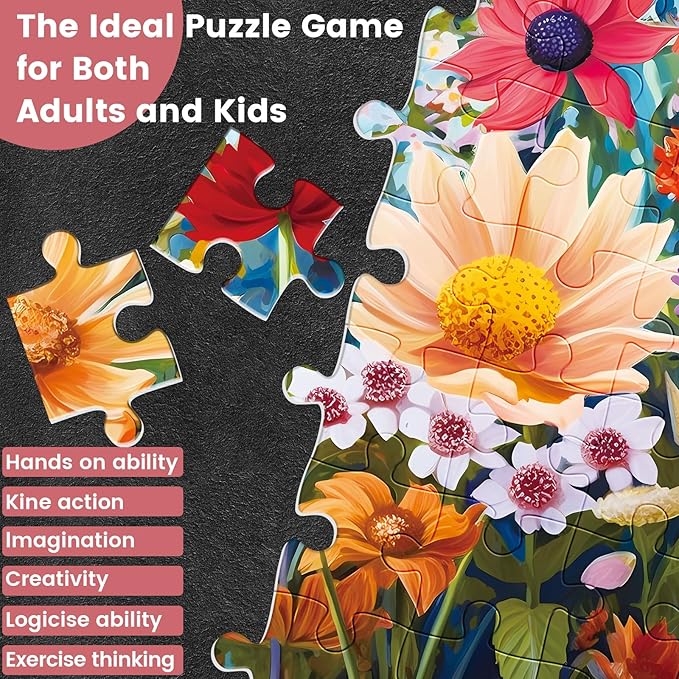 Jigsaw Puzzles 300 Pieces for Adults, 300 Pieces Flower Puzzle Recycled Cardboard Paper Puzzles Coolest Challenging Puzzles for Kids Adults Elderly 20.5 * 15IN