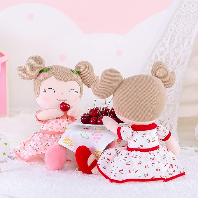 Gloveleya Baby Doll Girl Gifts Plush Toys Soft Dolls Baby Gifts Cherry Girl Red 14 Inches with Gift Box New…