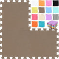 qqpp EVA Rubber 18 Tiles Interlocking Puzzle Foam Floor Mats - Baby Play Mat for Playing | Exercise Mat for Home Workout. Brown. QC-Fb18N