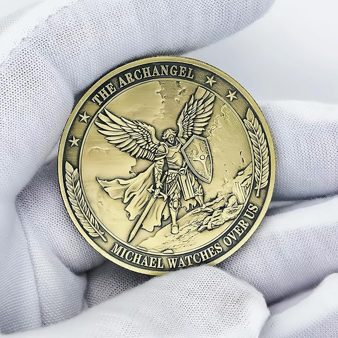 Archangel Saint Michael Challenge Coin Religious Coins Christian Collectors Coin (Single Coin)
