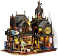 Miniature House Kit Magic City Ⅱ, DIY Miniature Dollhouse Kit for Adults, Tiny House Unique Decor with LED Lights, Wooden Craft Mini Model Kits, Birthday Gift for Teens Family Friends