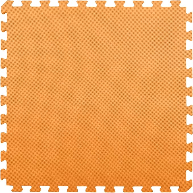 FlooringInc's 1/2" Soft Non-Toxic Baby Play Mat, Toddler Playmat, Colorful Puzzle PlayMat, Floor Mats for Kids & Babies, EVA Foam Interlocking Tiles for Nursery & Playroom | Orange, 50 Tiles, 200 SqFt