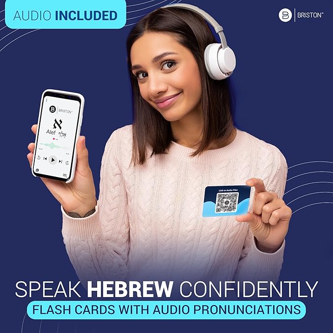 Hebrew Biblical Alphabet Flash Cards – Alef Bet 48 Letter Educational Jewish Language Learning Flashcard Resource for Memory & Sight Words - Fun Game Play - Grade School, Classroom, Homeschool Supply
