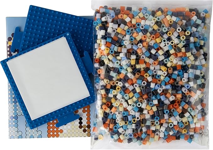 Perler 80-57254 Bluey Fused Bead Craft Activity Kit with 6 Projects, Multicolor, 2004 Pieces