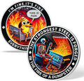 AtSKnSK Memento Mori Coin Momento Mori Coin Skull Coin Stoic Gifts Memento Mori Calendar Living Memento Mori Amor Fati Coin (Calm in The Fire Skeleton Dog)