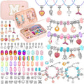 Bracelet Making Kit with Jewelry Box Charm Beads for Jewelry Making Kit DIY Bracelet Craft Kit Cute Birthday Valentine Gifts Christmas