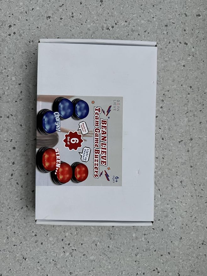 BEAN LIEVE 6-Pack Game Buzzers - Team Answer Buzzers with Lights and Sound Classroom Buzzers Buzzer Buttons for Game Show Develops Social Skills