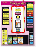ZazzyKid Magnetic Calendar & Weather Chart for Kids - Preschool Daily Calendar Learning for Days of the Week, Months, Weather & Season Pink