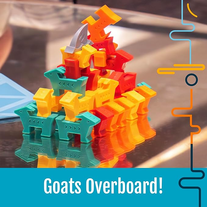 Hootenanny Games Floats McGoats Board Game | Build a Raft & Save Your Goats | Perfect for Family Games | 2-4 Players, Ages 10+
