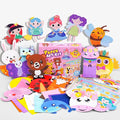 DINSUMRUG 20 Animal Arts & Crafts Kit for Kids 4-6, All-Inclusive Toddler Craft Box with Paper Plates, Puppets, Fun Activities, Tigers, Lions (134 Characters) (Princess)