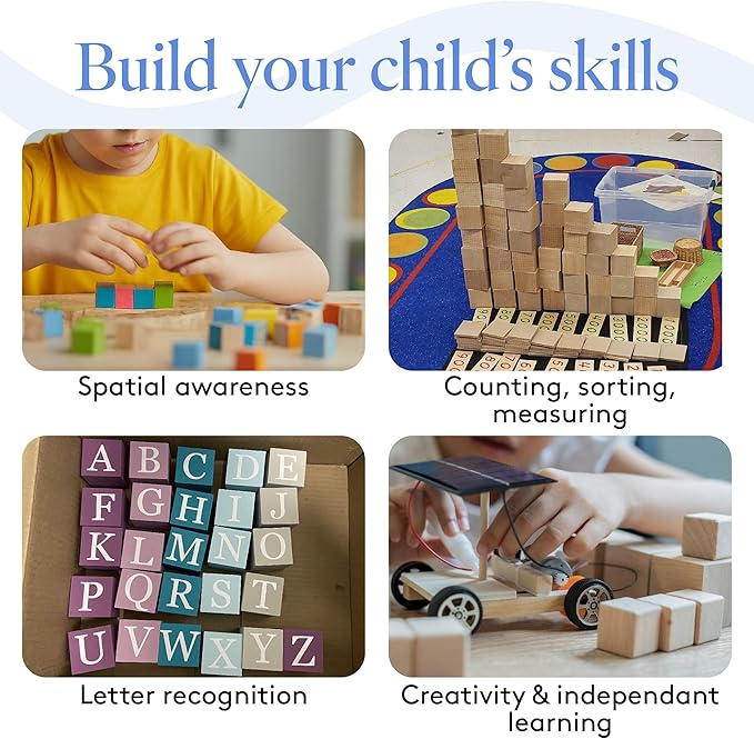 DIY Wood Cubes 1-3/4-inch, Pack of 10 Small Wooden Baby Blocks for Baby Shower, Wood Blocks for Crafts, STEM, Building, and Blank Wooden Dice, by Woodpeckers