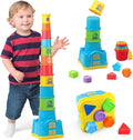 HAP-P-KID Toddler Baby Castle Stacking Nesting Cups, Infant Shape Sorting Blocks, Stack and Nest Sand Bath Stacker, Birthday Baby Gifts for 12 13 14 15 16 18 24 Months, 1 2 3 4 Year Old