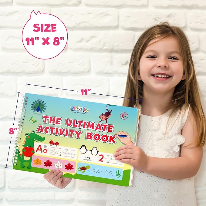 BenBen Preschool Learning Activities, 52 Pages, Tracing Books for Kids Ages 3-5, Kindergarten Workbooks, Toddler Writing Practice, Pre K Busy Book Educational Toys, Autism Learning Materials