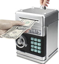 Piggy Bank Electronic Mini ATM for Kids Toy, Safe Money Saving Box Coin Banks Password Code Lock for 3-14 Years Old Kids, Boys Girls Ideal Gift (Silver)