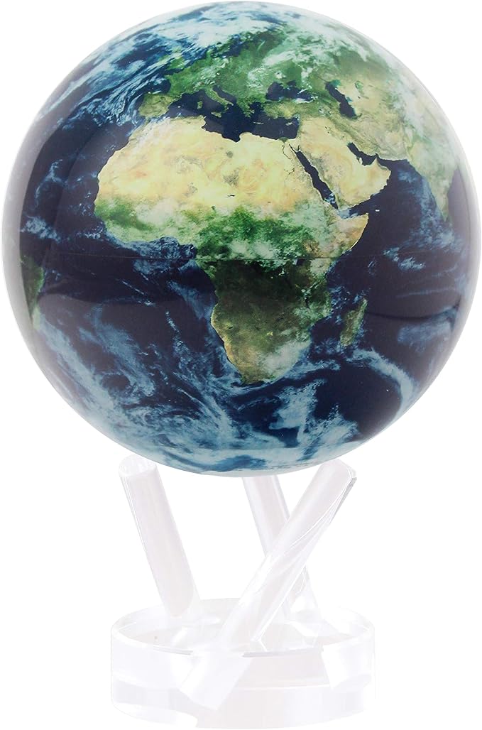 MOVA Globe Earth with Clouds – 8.5” Self-Rotating Globe Powered by Light | Silent Motion, No Batteries or Wires | Unique Desk Decor or Gift for Space Lovers
