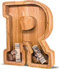 Wooden Letter Piggy Bank for Kids Larger Letter Piggy Bank for Boys and Girls Personalized Piggy Bank Initial Coin Bank Wood Kids Money Bank for Birthday and Festival