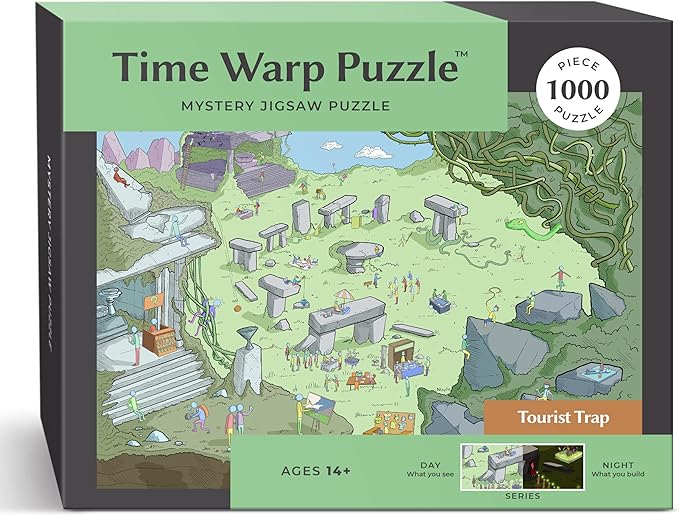 Time Warp Puzzle Mystery Jigsaw Puzzle 1000 Pieces for Adults Day Night Series - A Challenging, Difficult, Picture Changing Puzzle to Solve 26.625 x 19.25 in (Tourist Trap)