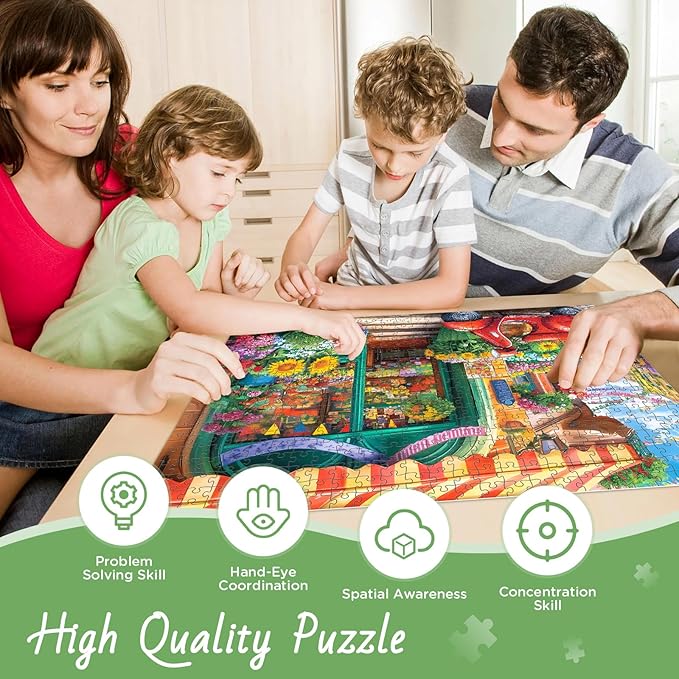 500 Piece Puzzles for Adult, Flower Shop Jigsaw Puzzles 500 Pieces for Adults Kids Senior, Motorcycle Adult Puzzle, Challenging Family Fun Puzzle Activity Game Gift for Friend 20.5 X 15 in