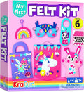 KRAFUN My First Beginner Felt Kit Unicorn Girl Animal Craft for Kids, Toddlers, Boys, Girls Age 3-6 Years Old, Include 6 DIY Handmade Arts and Crafts Projects, Activities Preschool Creative Toys