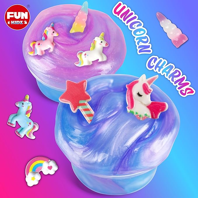 35.16 FL OZ Unicorn Slime for Girls 6-8, FunKidz 1040 ML Rainbow Glitter Premade Slime Toy 8 Packs Birthday Party Gifts for Kids