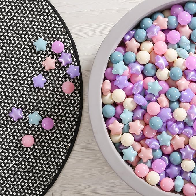 GOGOSO Ball Pit Balls for Toddlers Phthalate-Free BPA-Free Non-Toxic Crush Proof Soft Plastic Play Balls Baby Kids Shape Tent Pool Playhouse Playpen Party Decor, Pink+Purple+Blue,200PCS
