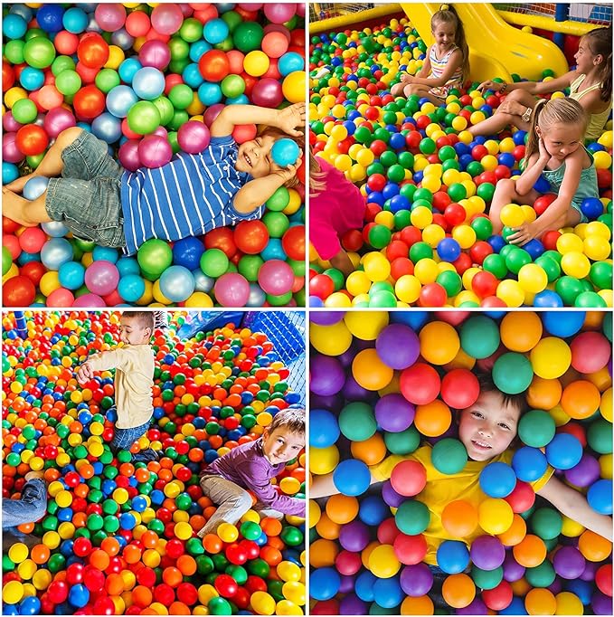 Vanland Ball Pit Balls for Baby and Toddler Phthalate Free BPA Free Crush Proof Plastic - Multicolored Pit Balls in Reusable Play Toys for Kids with Storage Bag