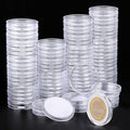 Utron 180P Clear Plastic Coin Capsules, Dollar Coin Holder, 40mm Silver Coin Storage for Collectors, Morgan Silver Dollar Coin Holders with Adjustable Gasket (17/20/25/27/30/33/38/40mm)