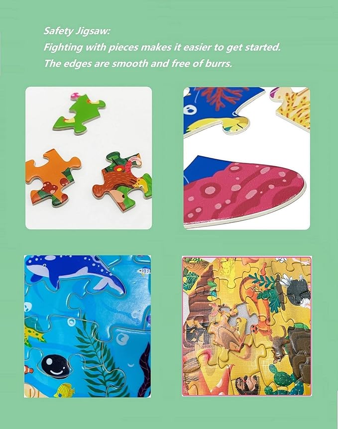 PINU Jigsaw Puzzles for Kids Ages 3-5, 6-8, 8-10, Children Colorful Fun Animal Shaped Puzzle Learning Educational Toys Gifts Games for Boys and Girls (Dolphin-108 PCS)
