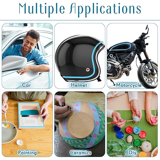 5 Rolls of Vinyl Tape Masking Tape Automotive Car Auto Paint for Curves, High Temperature Vinyl Low Tack(1/8 inch,Blue)