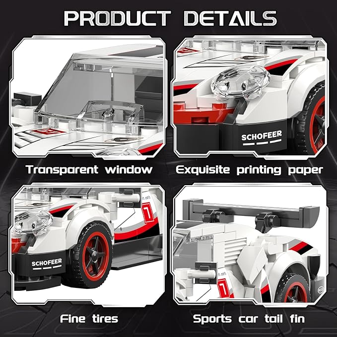 Technic Sports Cars Building Block Set, Race Car Building Kits Car Model for Ages 8+ Makes a Cool Birthday or Any Time Gift for Kids Play and Display Collection(355PCS)