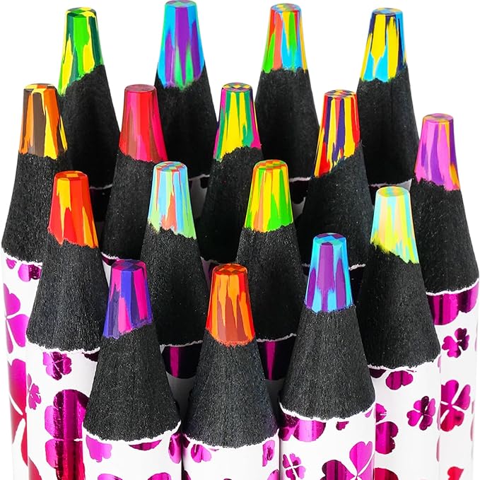 nsxsu Stocking Stuffers Art Supplies, 16 Rainbow Colored Pencils for Adults Kids, Teen Girl Gifts Trendy Stuff, Multicolored Cool Fun Pencil for Drawing Painting Sketch, School Supplies Party Favor