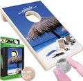Coinhole Desktop Coin Bouncing Party Game Set | Tabletop Cornhole Board Game | Small Cornhole Travel Game Includes Coins