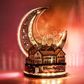 3D DIY Puzzle Moon City Model - LED 3D Wood Puzzle - 3D Wooden Puzzles for Adults Home Décor Gifts for Kids and Adults, White