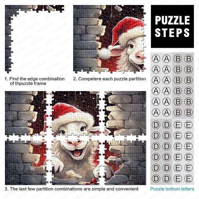 Sheep for Adults Fun Thickened Wooden Jigsaw Puzzles 1000 Piece 3D Animal Stress Relief Home Decoration Toy Intellectual Game Education Game Challenge Educational 1000pcs (75x50cm)