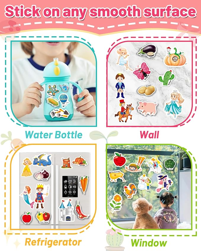 3 Pack Reusable Sticker Book for Toddlers, Toddler Sticker Book for Kids, Toddler Activities Crafts Preschool Learning Travel Birthday Gifts for Boys Girls - Farm, Fairy Tale and Season