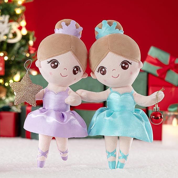 Gloveleya Baby Girl Gifts Dolls Soft Plush Toy Ballet Girl Doll Pale Purple 14 Inches with Gift Box…