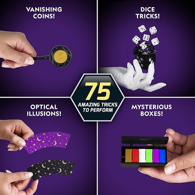 Blue Marble National Geographic Mega Magic Set - More Than 75 Magic Tricks for Kids to Perform with Step-by-Step Video Instructions for Each Trick Shown by a Professional Magician (Amazon Exclusive)