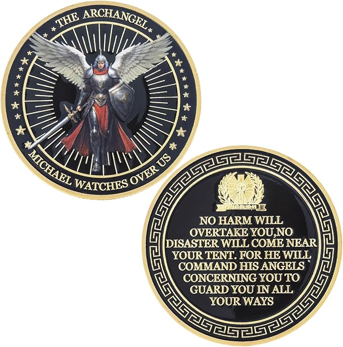 The Archangel Michael Challenge Coin Religious Coins Christian Coin Collectors Gifts (Single Coin)