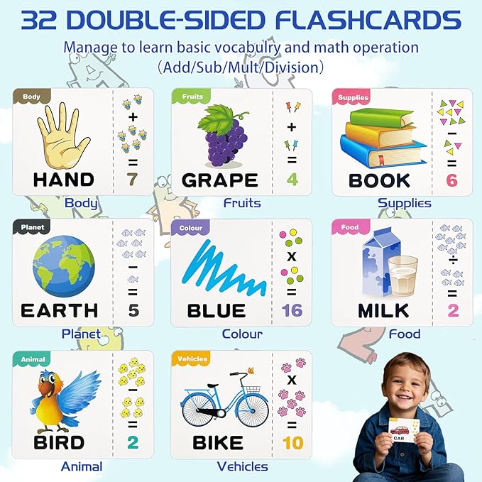 Matching Letter Game, Alphabet Spelling Games for Kids Ages 3-5, 2 in 1 Math Number Words Puzzle Montessori Tool Early Learning Educational Gift Toys for 3 4 5 6 7 Year Old Kids