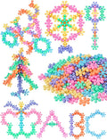100PCS Interlocking Snowflake Building Block Toy for Kids Ages 3+ (Macaron Colors)