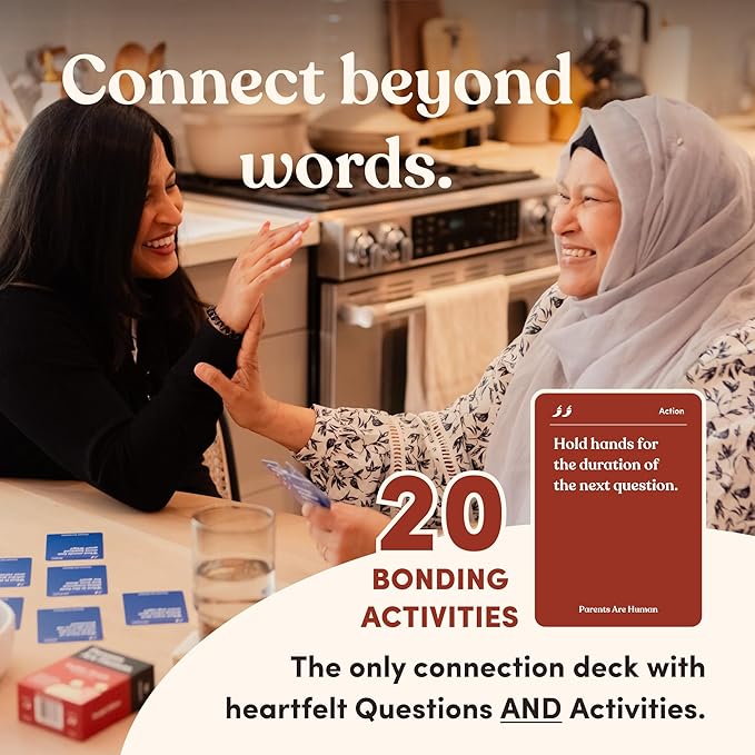 Parents Are Human, Relationship Cards, Get to Know Each Other Better, Parents, Families, Teens & Kids Relationship Building, Light & Deep Questions, 70 Questions & Activity Cards, English + Bangla