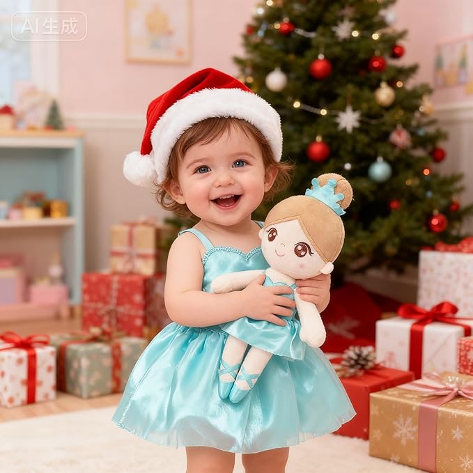 Gloveleya Baby Girl Gifts Dolls Soft Plush Toy Ballet Girl Doll Mint Green 14 Inches with Gift Box…