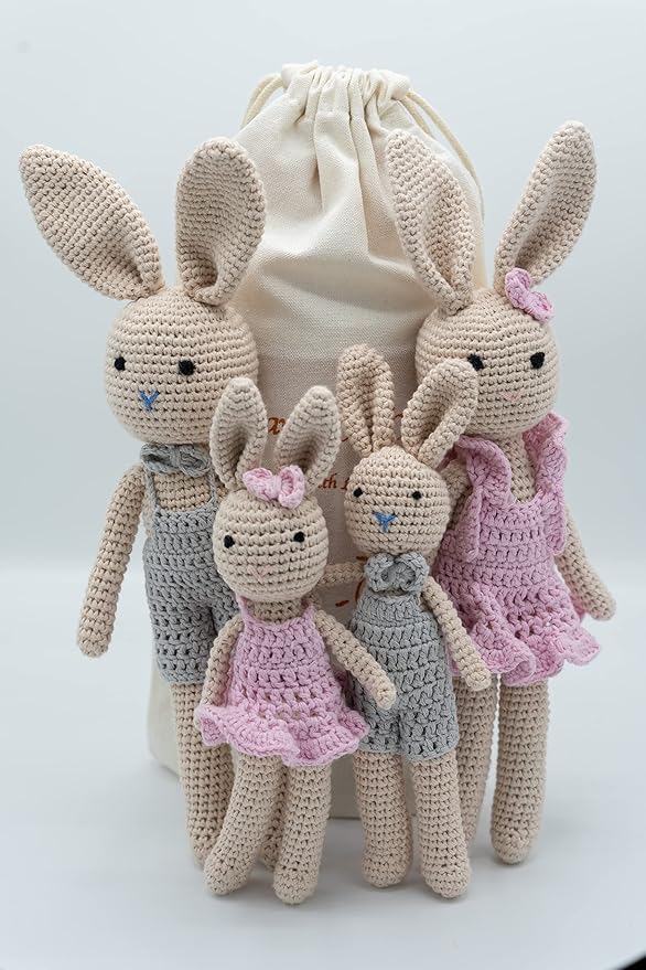 Bunny Family, Bunny Dad Crochet Plushie Doll, Amigurumi Baby/Toddler Doll