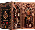 DIY Book Nook Kit, 3D Wooden Puzzle for Teens and Adults, Miniature Dollhouse Booknook Bookend Bookshelf Insert Decor with LED Light (Alice's Evidence)