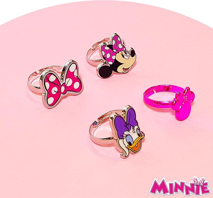 LUV HER Kids Jewelry: 4-Piece Adjustable Rings for Girls, Ring Sets with metal charm Fashion Girls Jewelry Ages 4+
