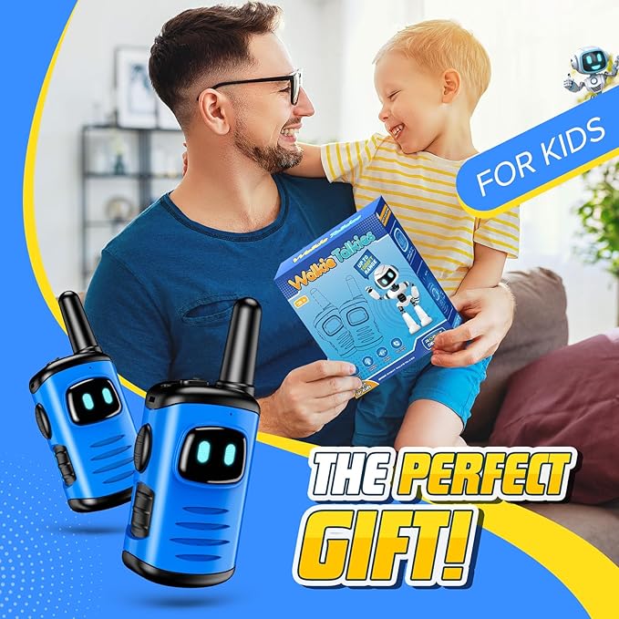 Kids Walkie Talkies Toys for Boys: comedyfun Mini Robots Walkies Talkies 2 Pack Christmas Birthday Gifts for 3 4 5 6 7 8 Year Old Boys Toys Age 4 5 6 7 8 Stocking Stuffers Camping Outdoor Games