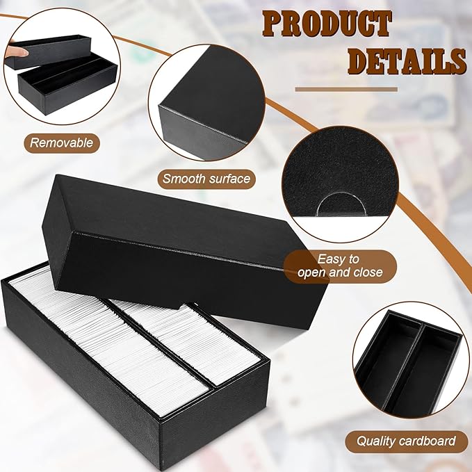 Henoyso 3 Pcs Double Row Coin Box Holders for Collectors Storage Supplies Collecting Coin Cases, 9 x 2 x 2 Inch About Half Box Cases (Black)
