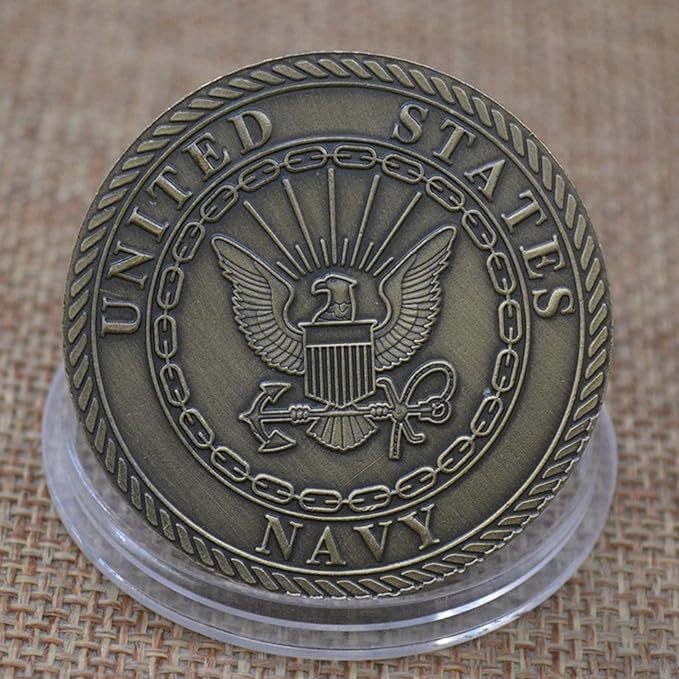 Navy Popeye Sailor Challenge Coin – 250th Anniversary Military Commemorative – I Love My Sailor Coin – Antique Colorized Navy Coin – Veteran & US Navy Collectible