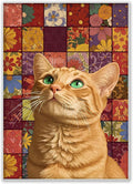 1000-piece Orange Cat Thoughts-Flower Cube Adult Wooden Puzzle, Intellectual Challenge, Stress-Relieving Puzzle, Relaxing Family Activity, Decoration, Size: 29.5 x 19.7 in