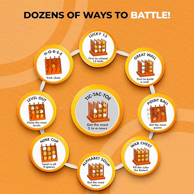 Bounce Battle™ Game Set – Marbled Edition – Fast-Paced Family & Party Game for Kids, Teens & Adults – Strategy & Skill with 27 Balls & Marbled Cube – Creative Child Game of The Year Winner